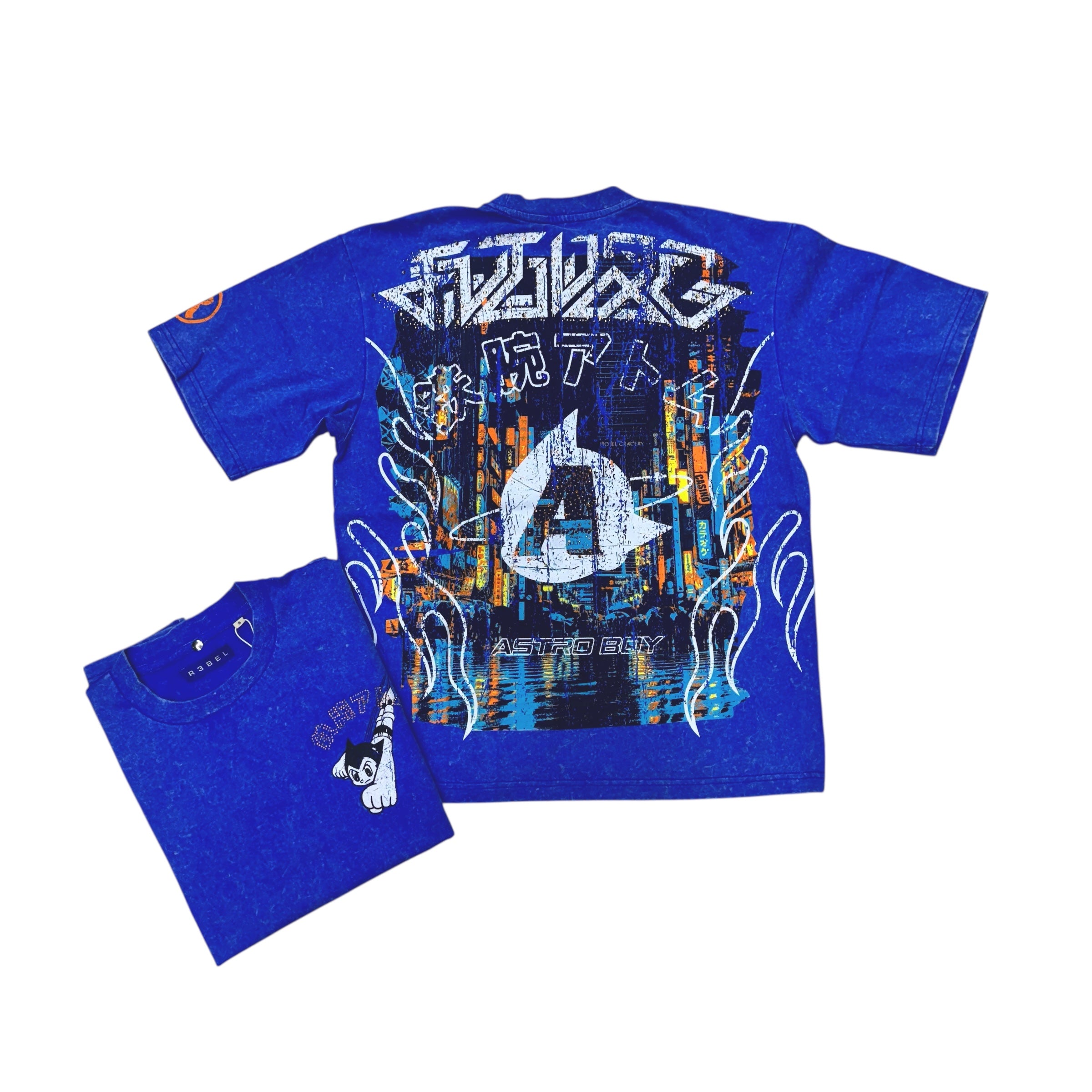 R3 - Rhinestone Future Astro Boy T-Shirt-Royal Blue-173