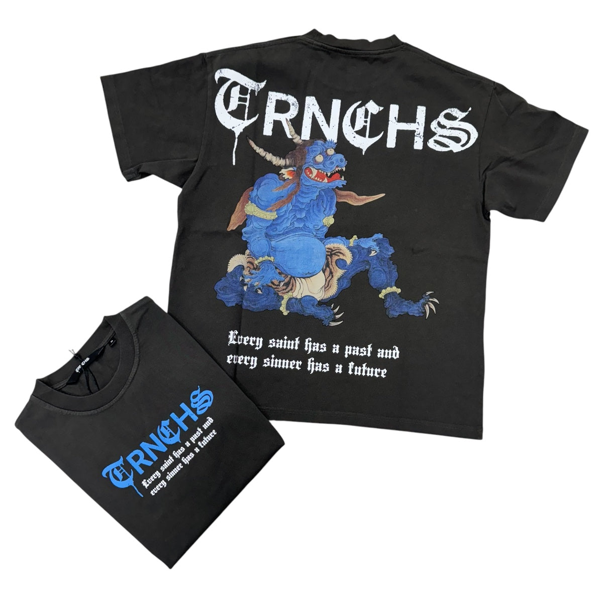 TRNCHS Blue Demon Vintage Tee Charcoal Blacm 909