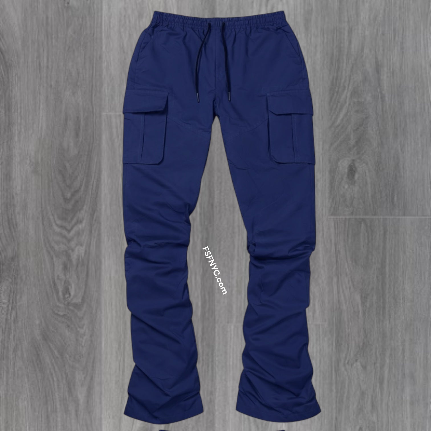 R - Stacked Flare Nylon Cargo - Navy - 422