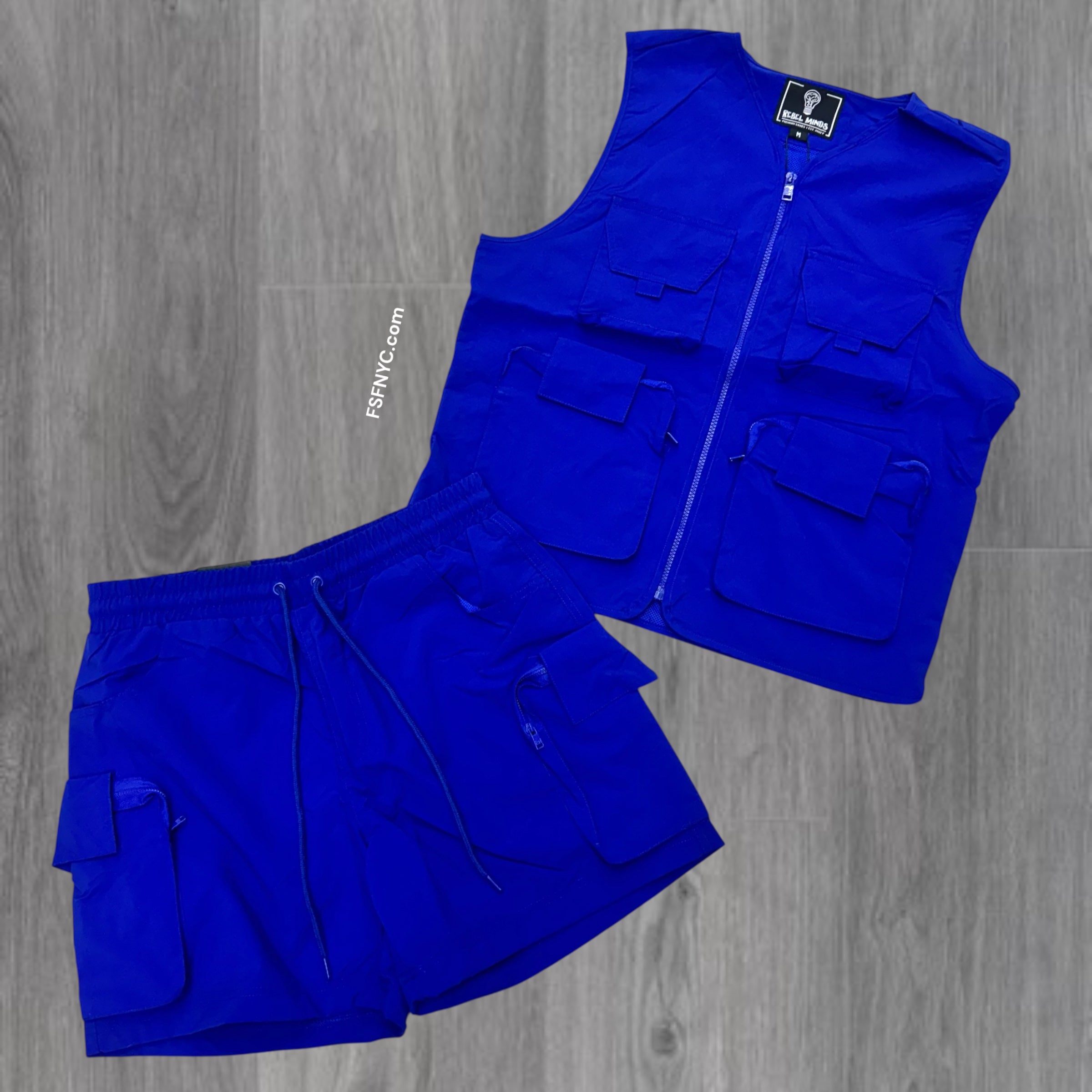 Rebel Nylon Utility Vest short Set Royal 510 911