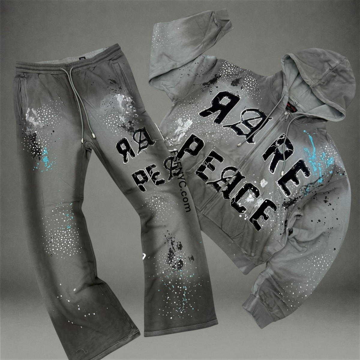 RP -Flare Splatter sweat suit - Lt Grey - 6104