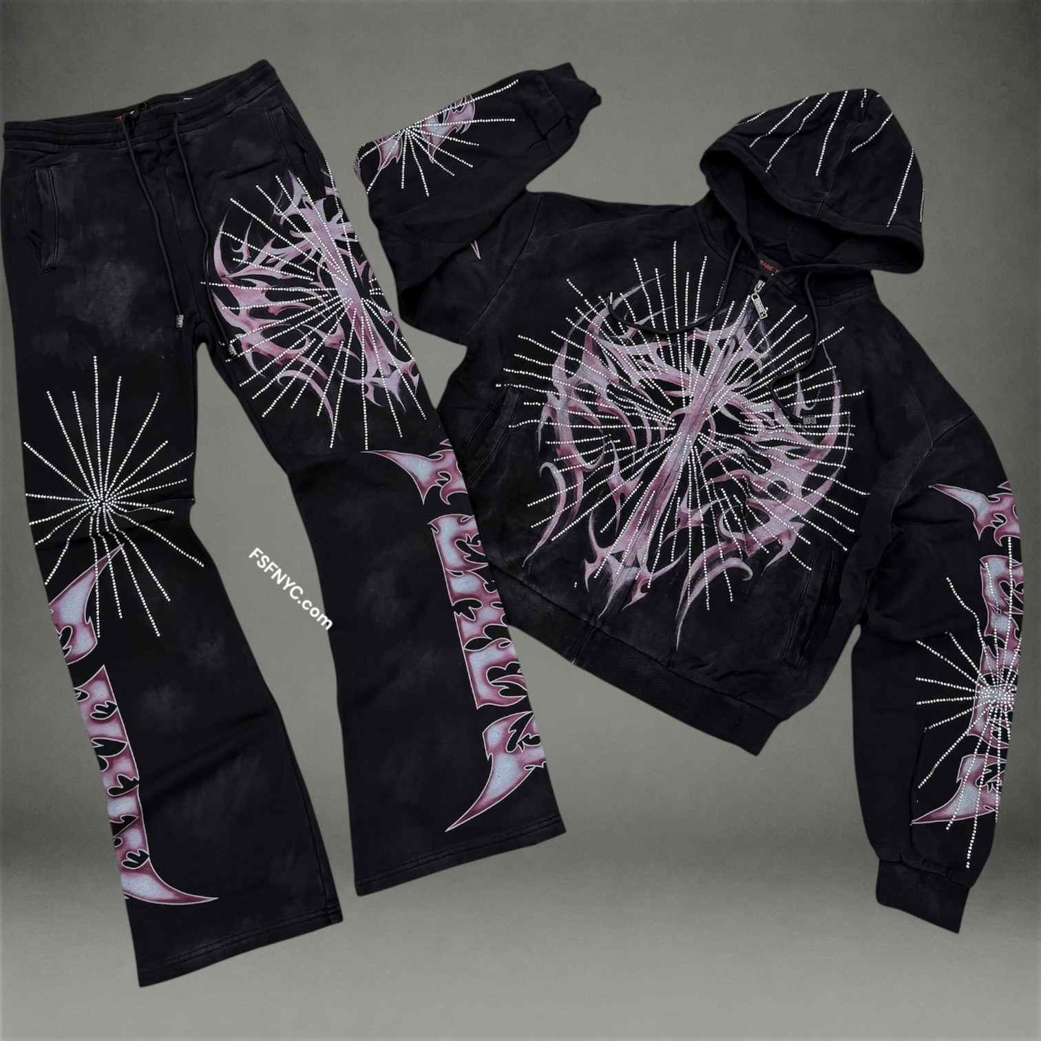 RP - Faith Zip Sweat suit  - Black 6057