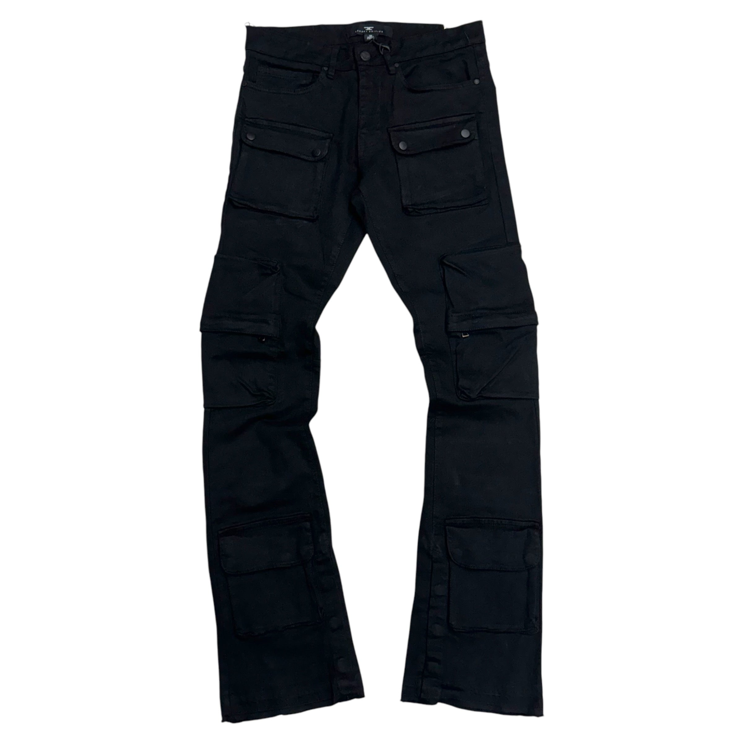 Jc Stacked w cargo 3D pocket 36 inseam Black jtf1277