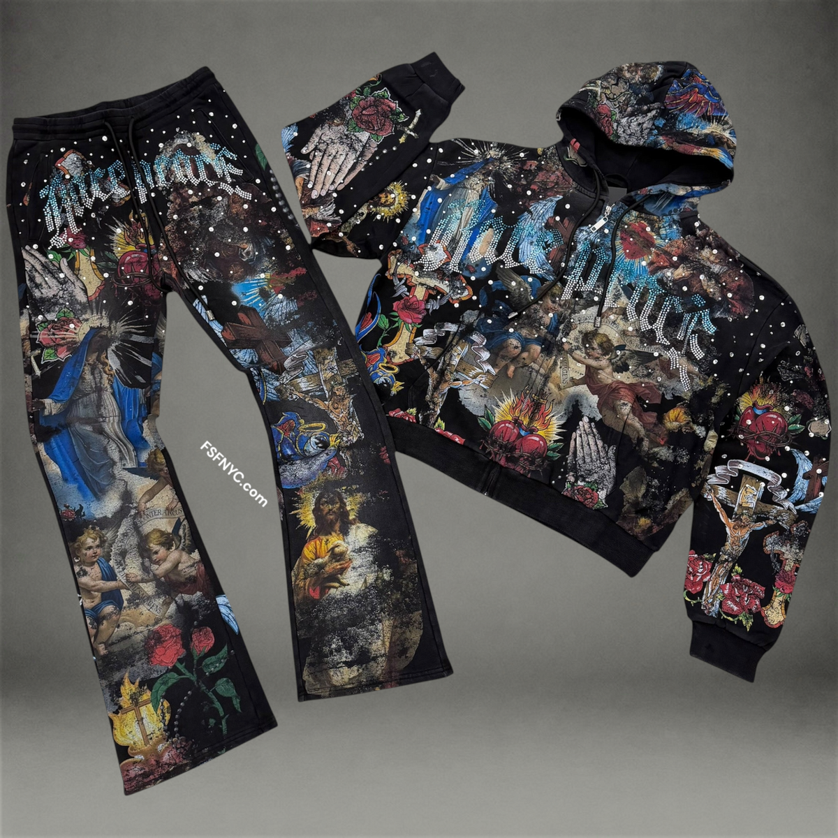 RP - Flare Saints Sweat Suit - Black 6111