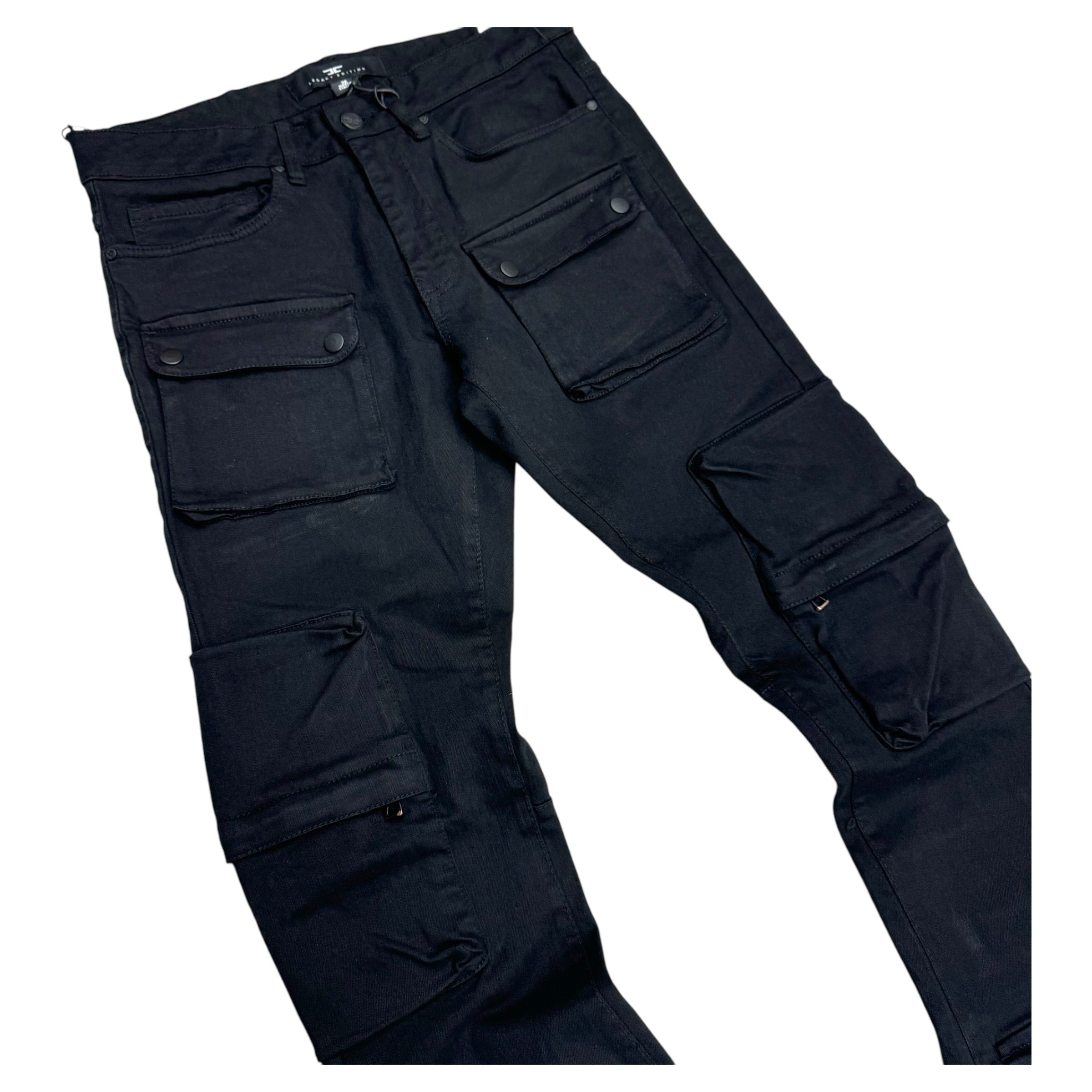 Jc Stacked w cargo 3D pocket 36 inseam Black jtf1277