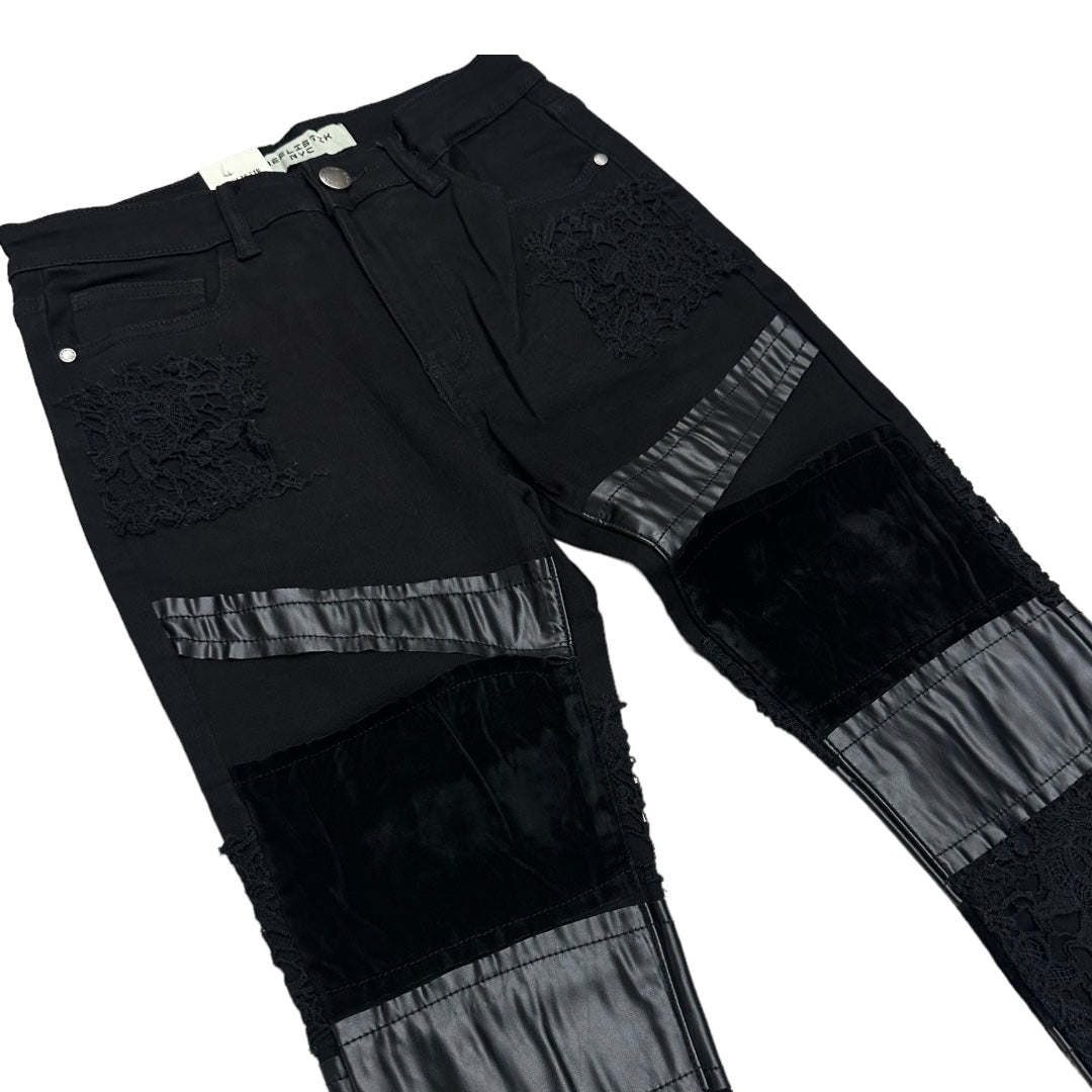 DMT Stacked Mixed Material Denim Black 5045 (Sm)