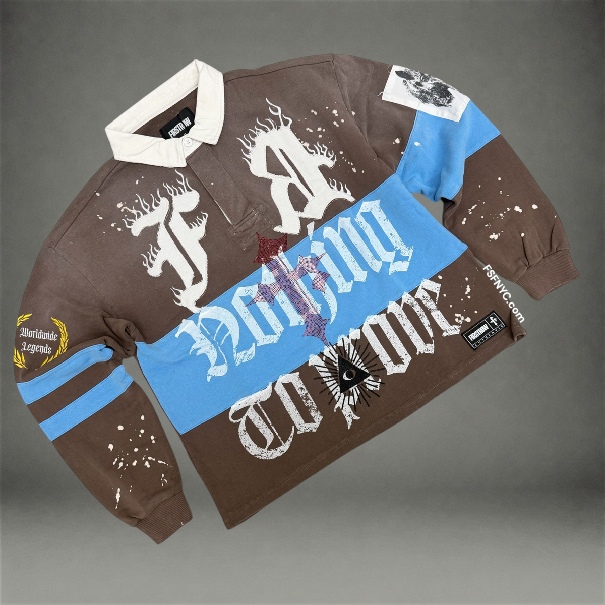 FR - Rugby Polo Top - Caffe - 3036B