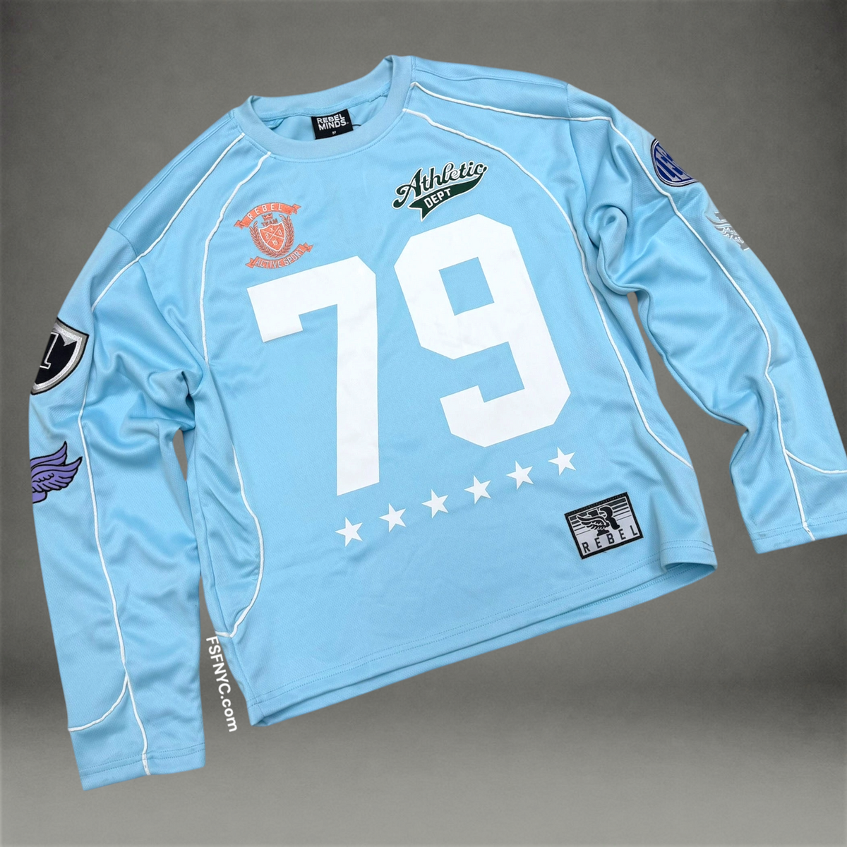 Rebel - Motorsport Long sleeve Top - Lt Blue 213