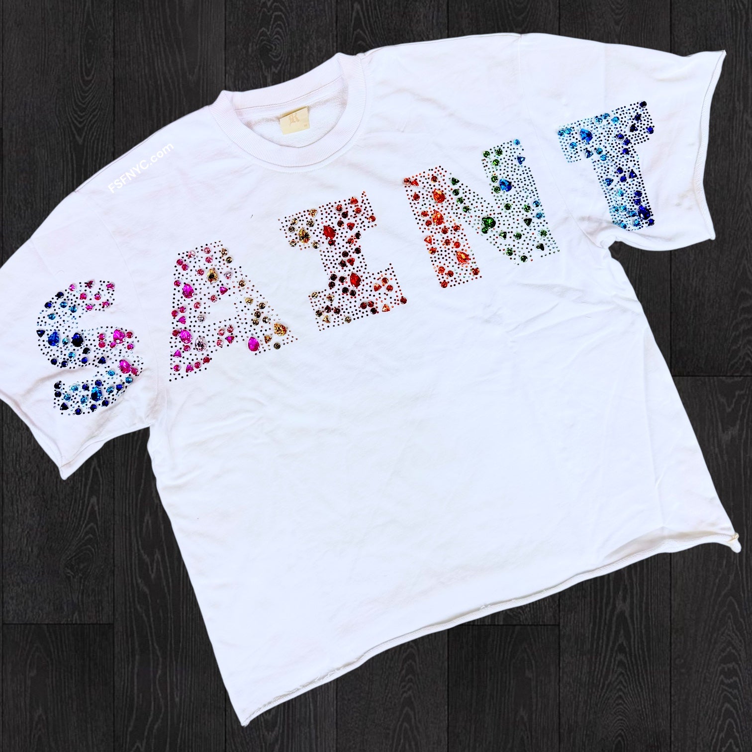 R - Saint Bejewelled T-shirt - White - 211