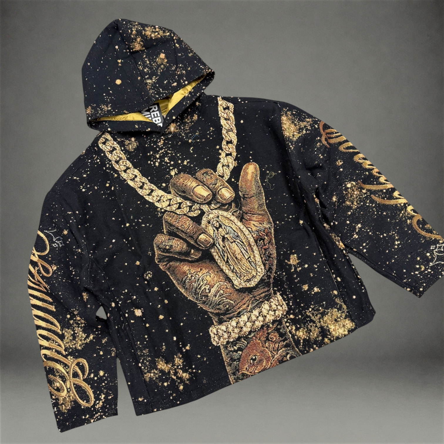 Rebel - Tapestry “Chains” Hoodie - Black 337