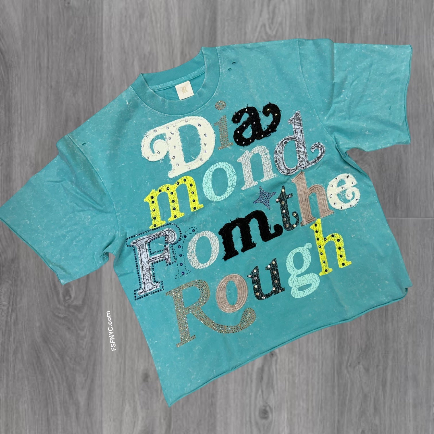 R - Patch Work T-shirt - jade - 125