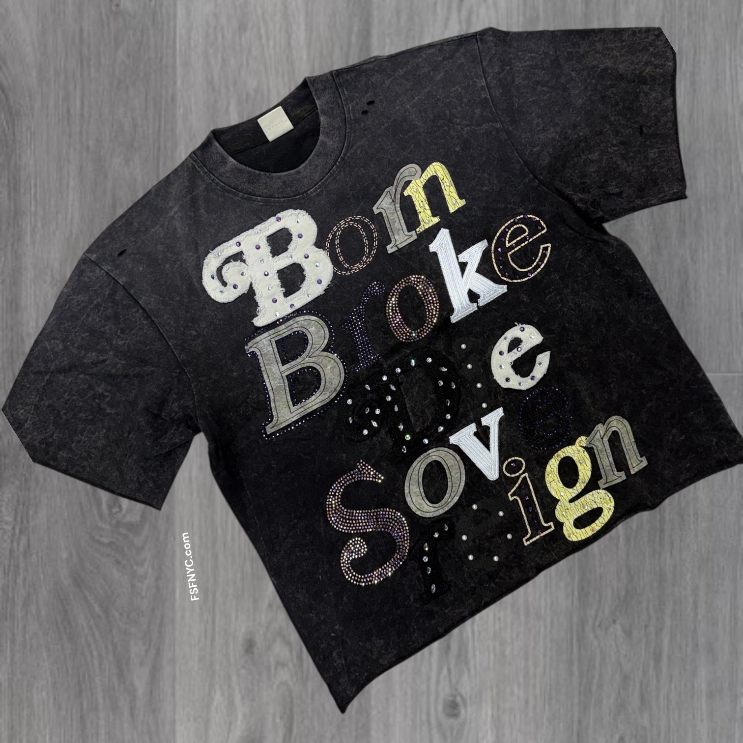 R - Sov. Patch Work T-shirt - Ash Black - 126