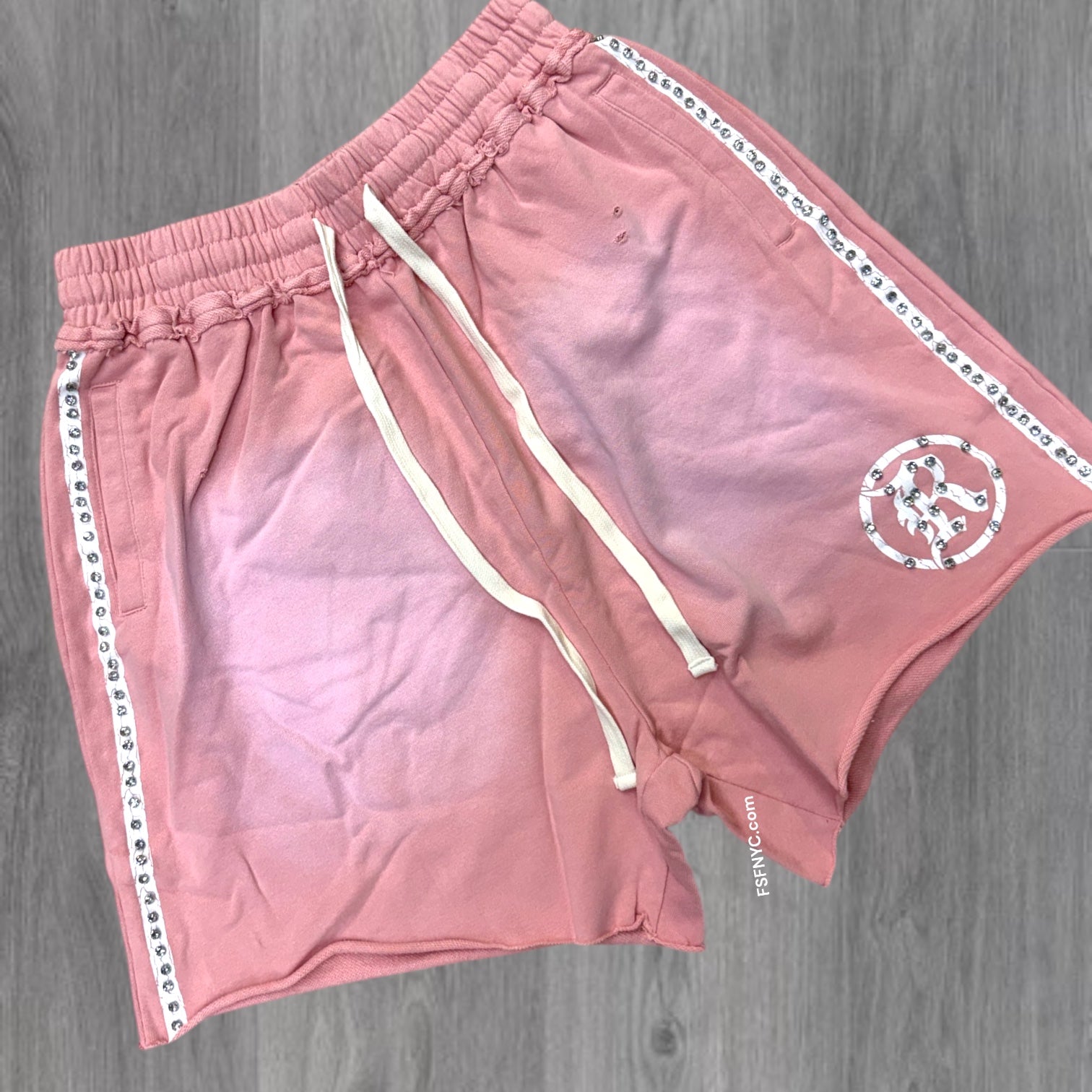 Rebel Crystal Sweat shorts - Pink - 912