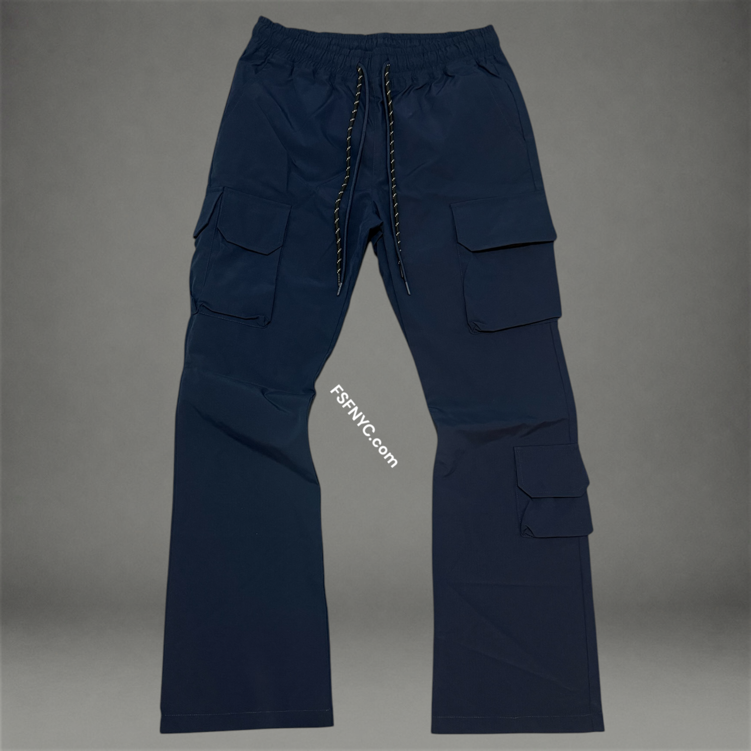 Baruda - Flare Nylon Cargo Pants - Navy - 404FS