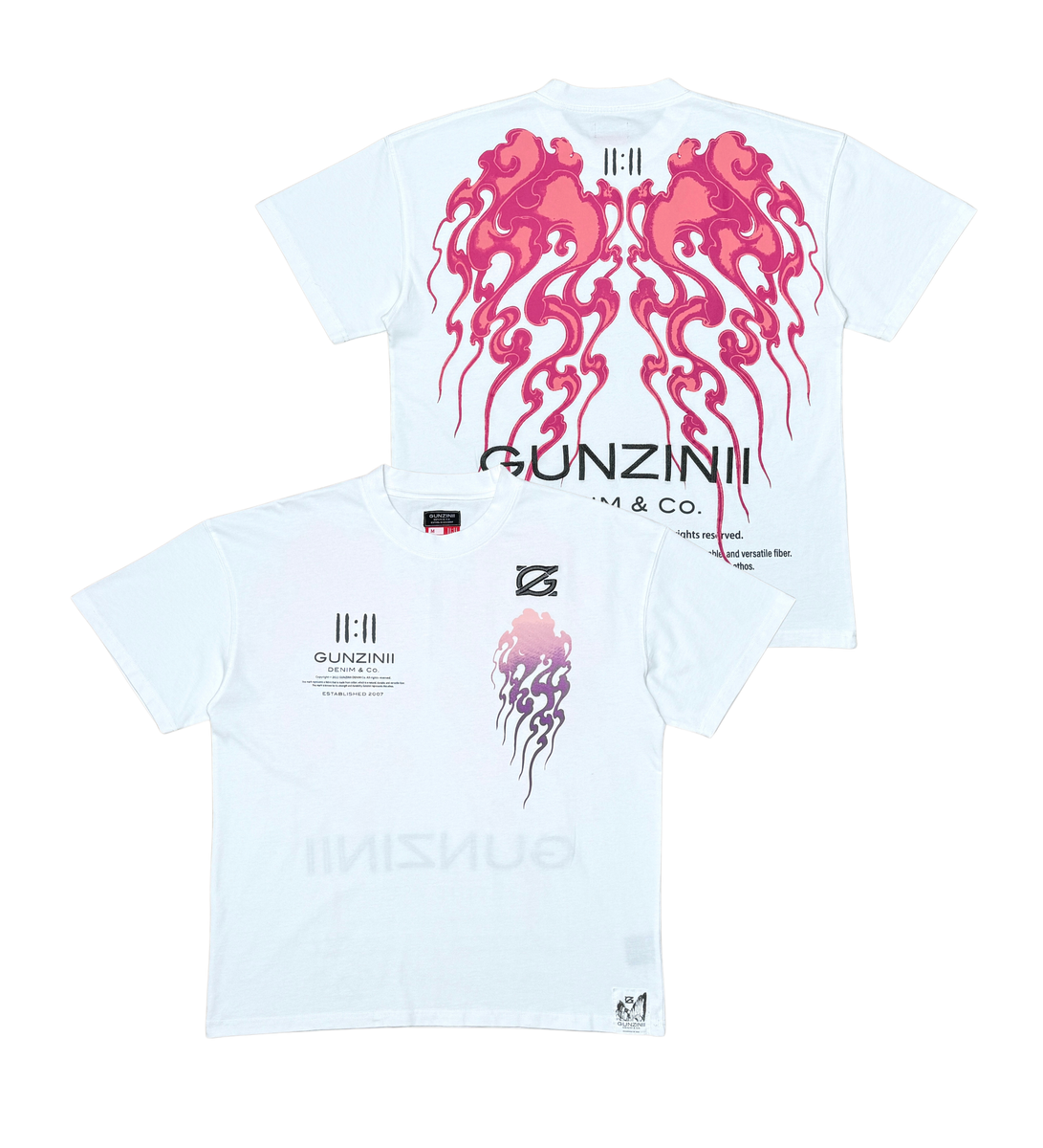 Gunzinii Flame T-shirt White GZ317