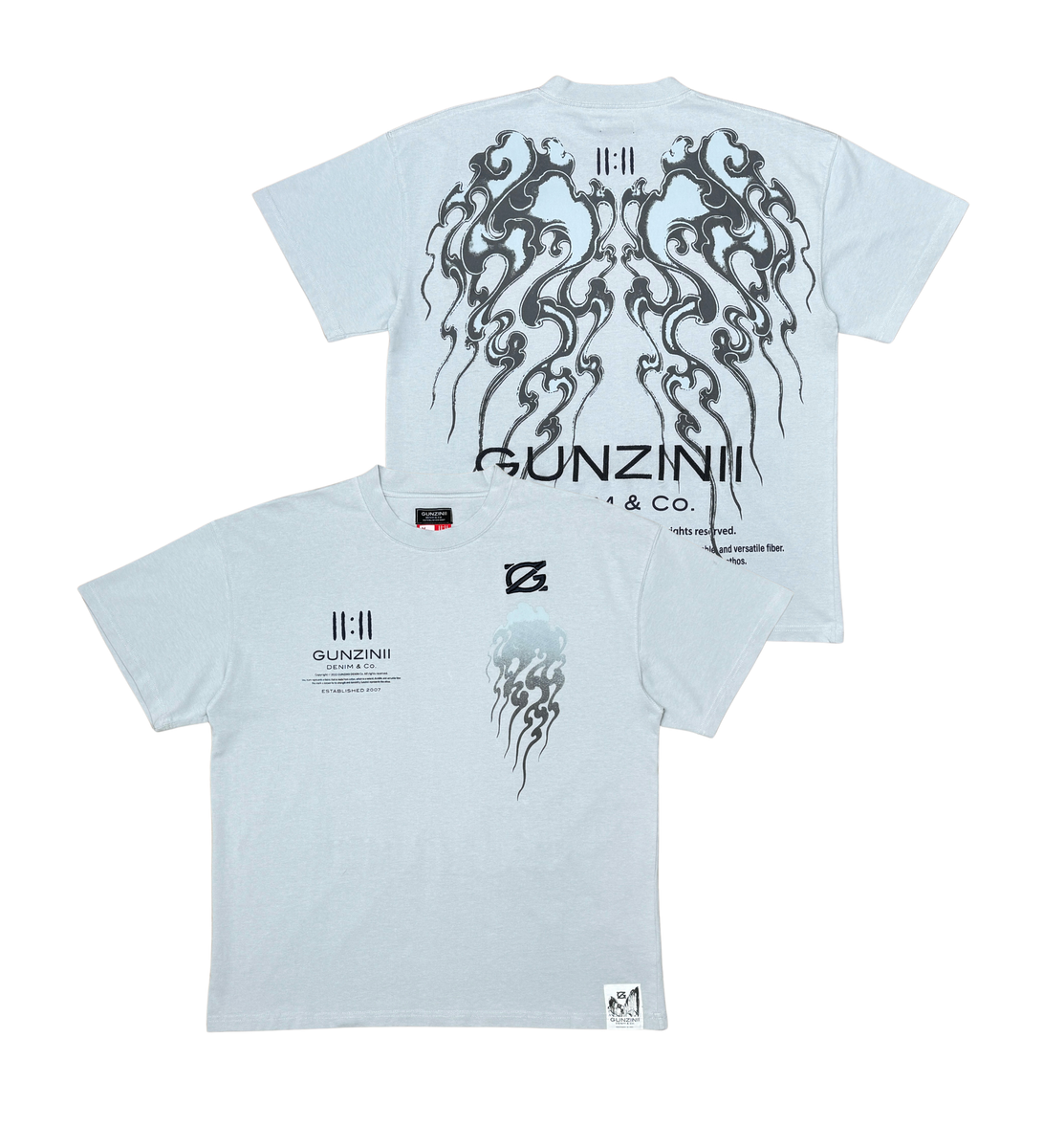 Gunzinii Flame T-shirt Stone GZ317