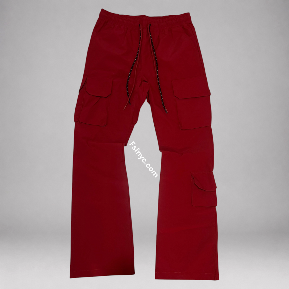 Baruda - Flare Nylon Cargo Pants - Dark Red/Wine - 404FS