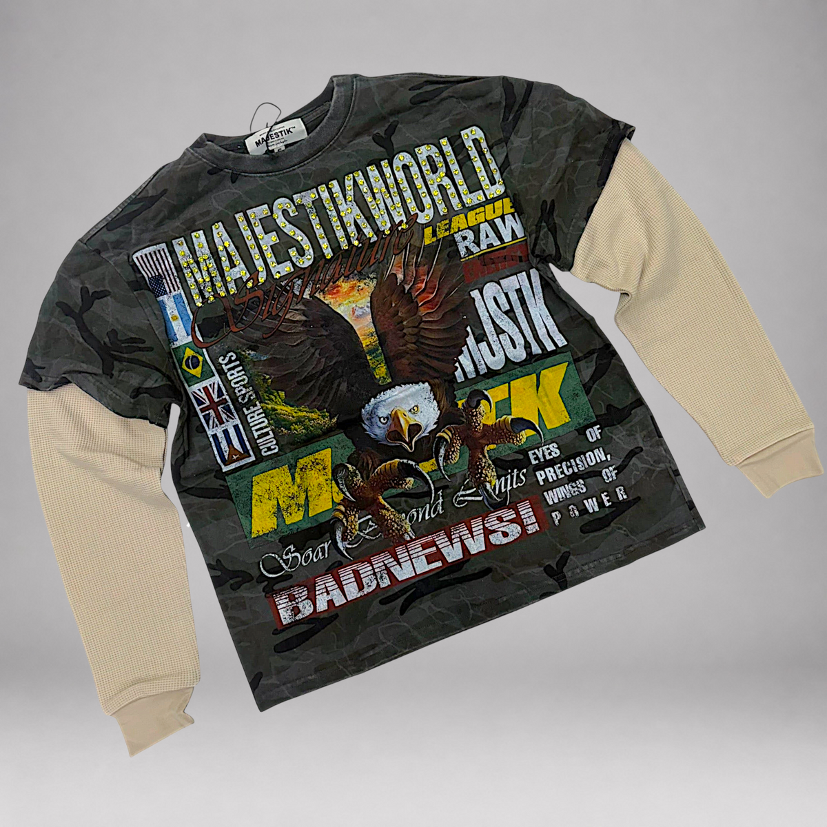 MJSTK - Worldwide Eagle Long Sleeve - Wood Camo 2631