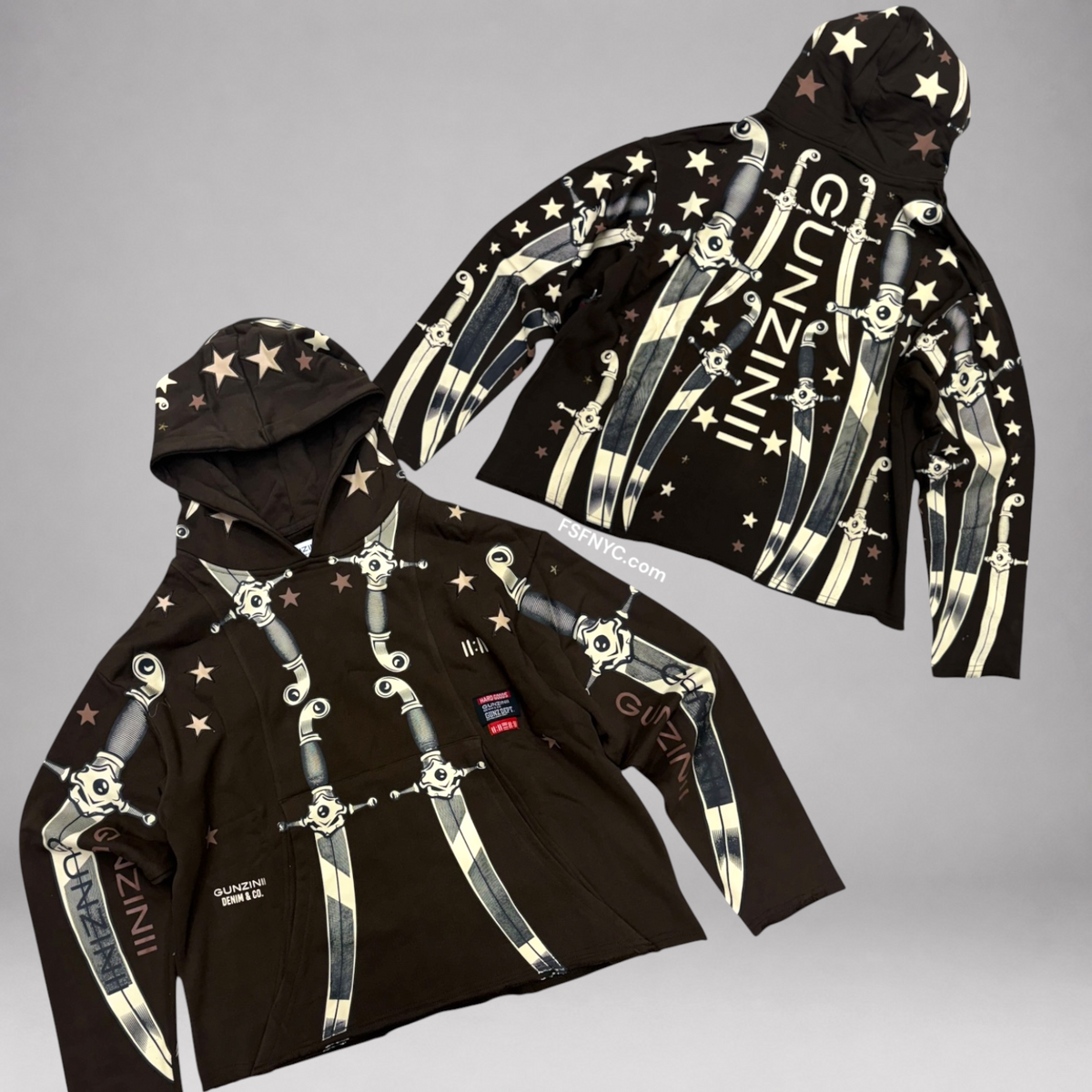 Gunzini - War Swords Hoodie - Brown 868