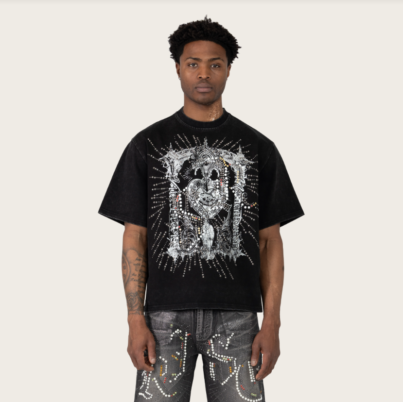 Rise - Mori Studded T-shirt - Black - S453