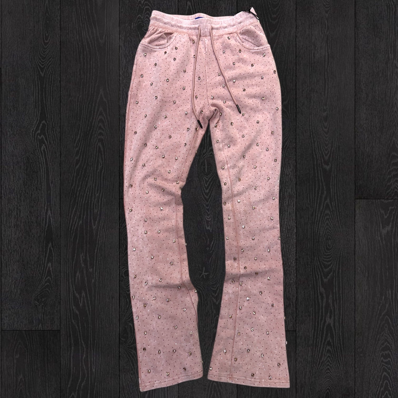 R3 - Stacked Crystal Sweat Pants - Pink  - 455