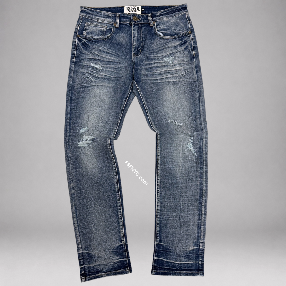 Roar - Ripped Slim Denim - MD Sand Blue 43415