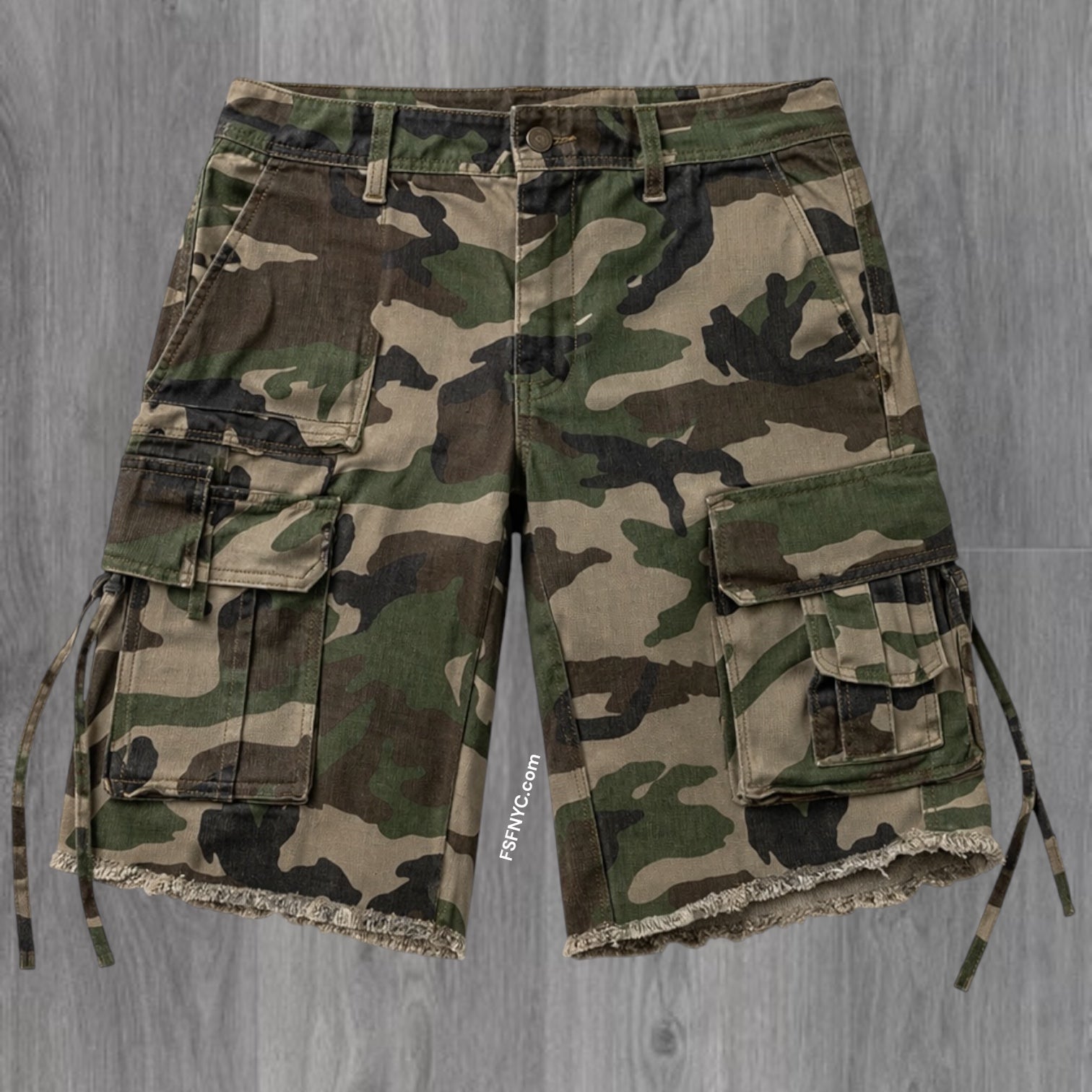 Rise - Utility Denim Shorts - Wood Camo - S421