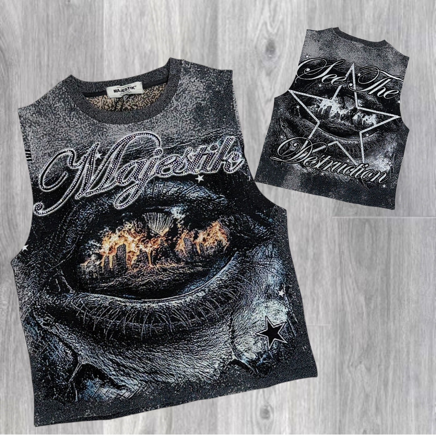 MJSTK- Tapestry Sleeveless Destruction Grey - 2607