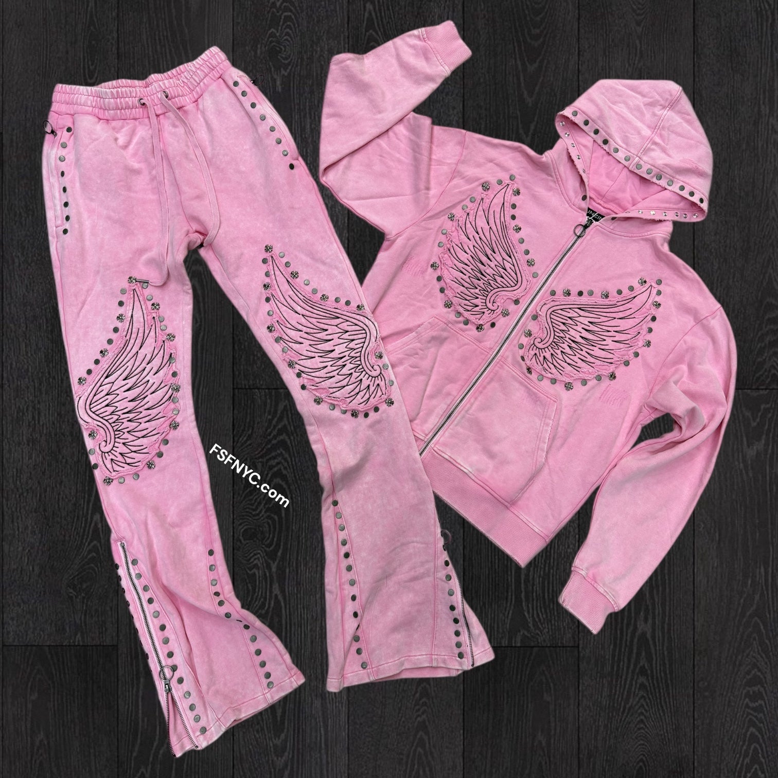 Gunzinii - Stacked Wings Sweat Suit - Pink - GZ606 605