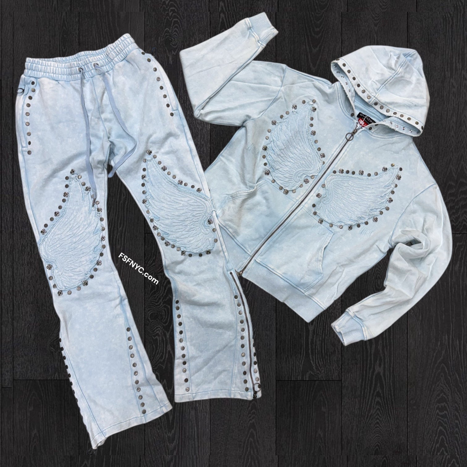 Gunzinii - Stacked Wings Sweat Suit - Blue - GZ606 605