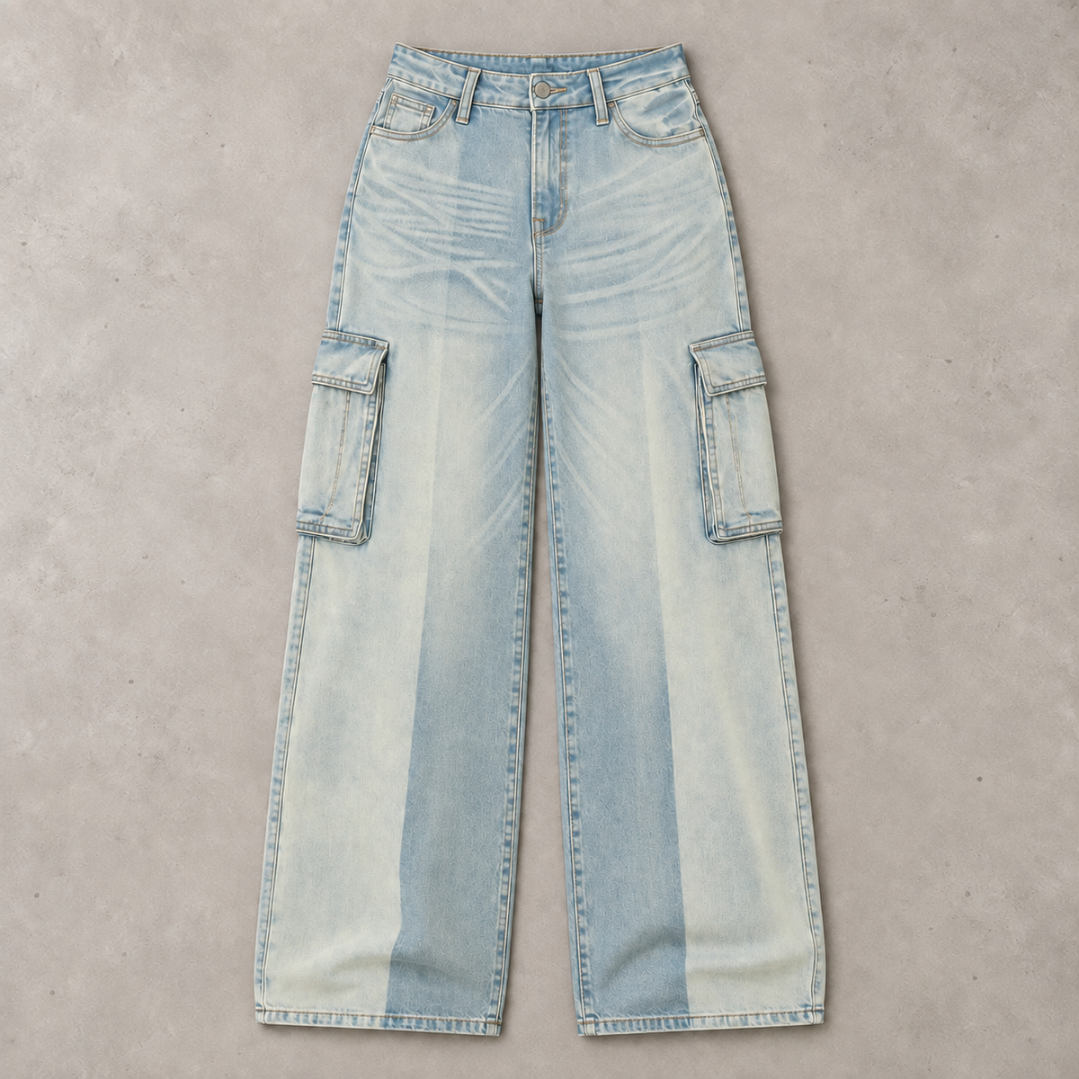 Women - High Rise Cargo Denim - West Blue S104