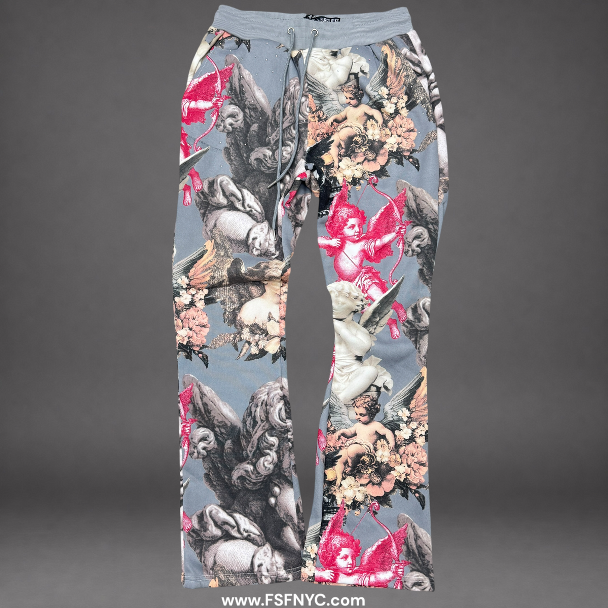 Pike - Flare Graphic Sweat Pants - Grey - 3615