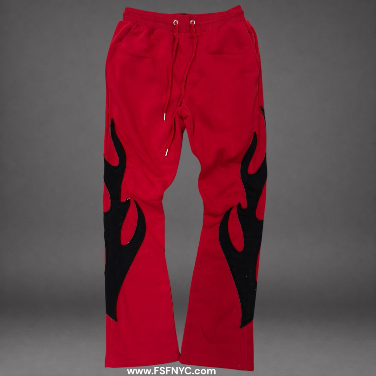 Pike - Flare Flames Sweat Pants - Red - 3617