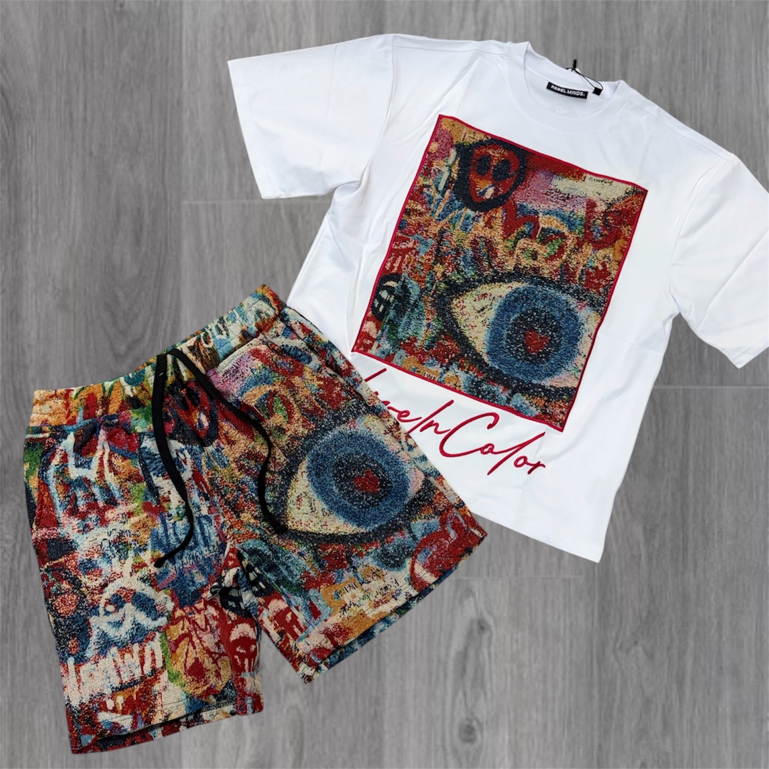 Rebel - Live In Tapestry Short Set - White Multi - 108 908
