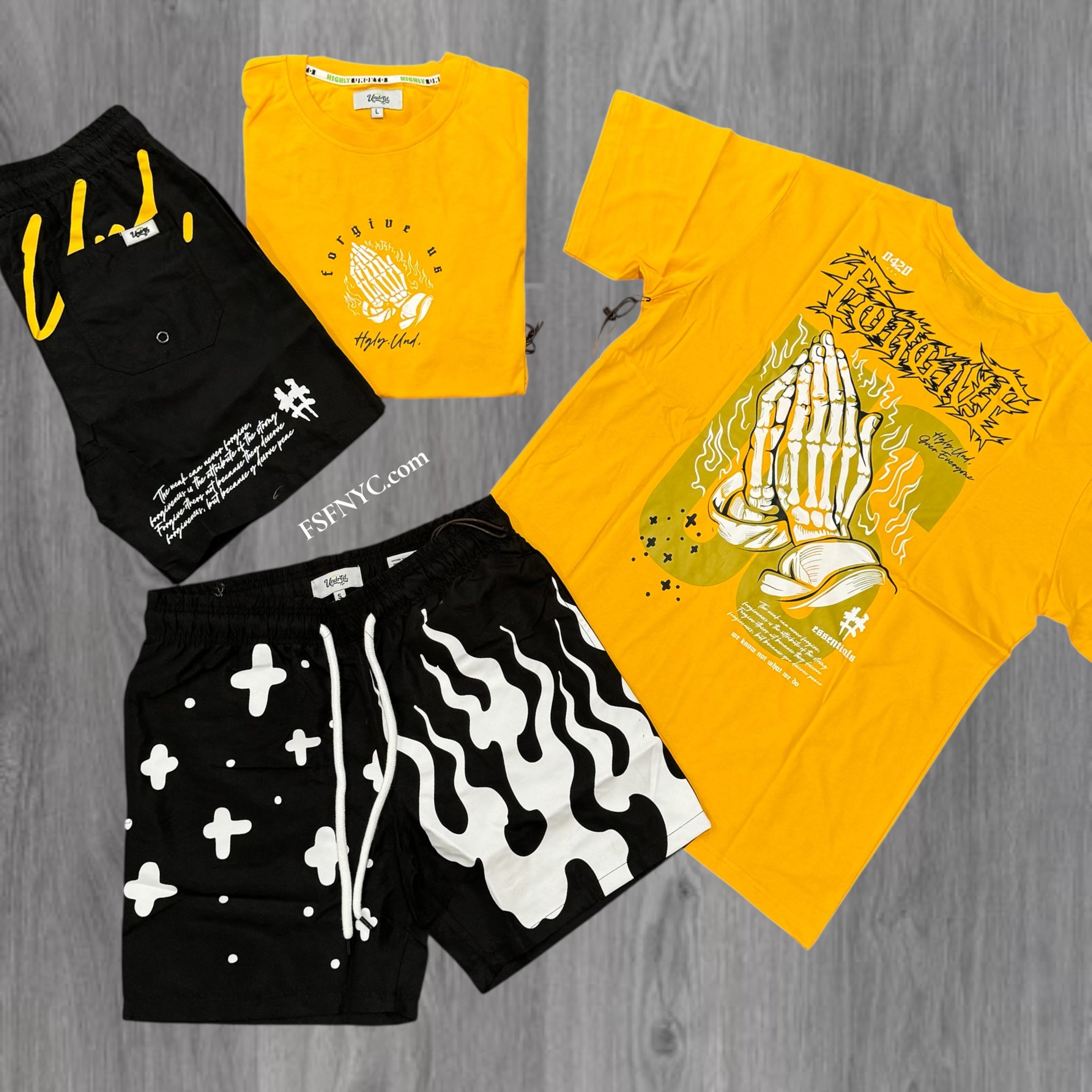 UR Prayer Short Set Dark Yellow Black 5116 5216