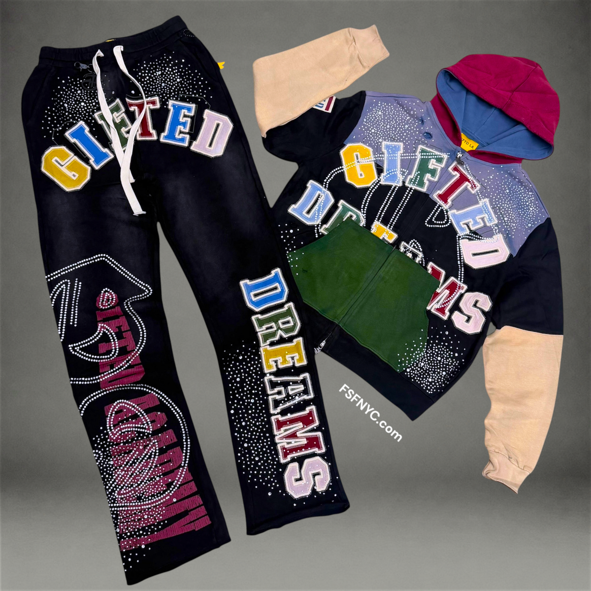 Academy Stacked Sweatsuit - Black