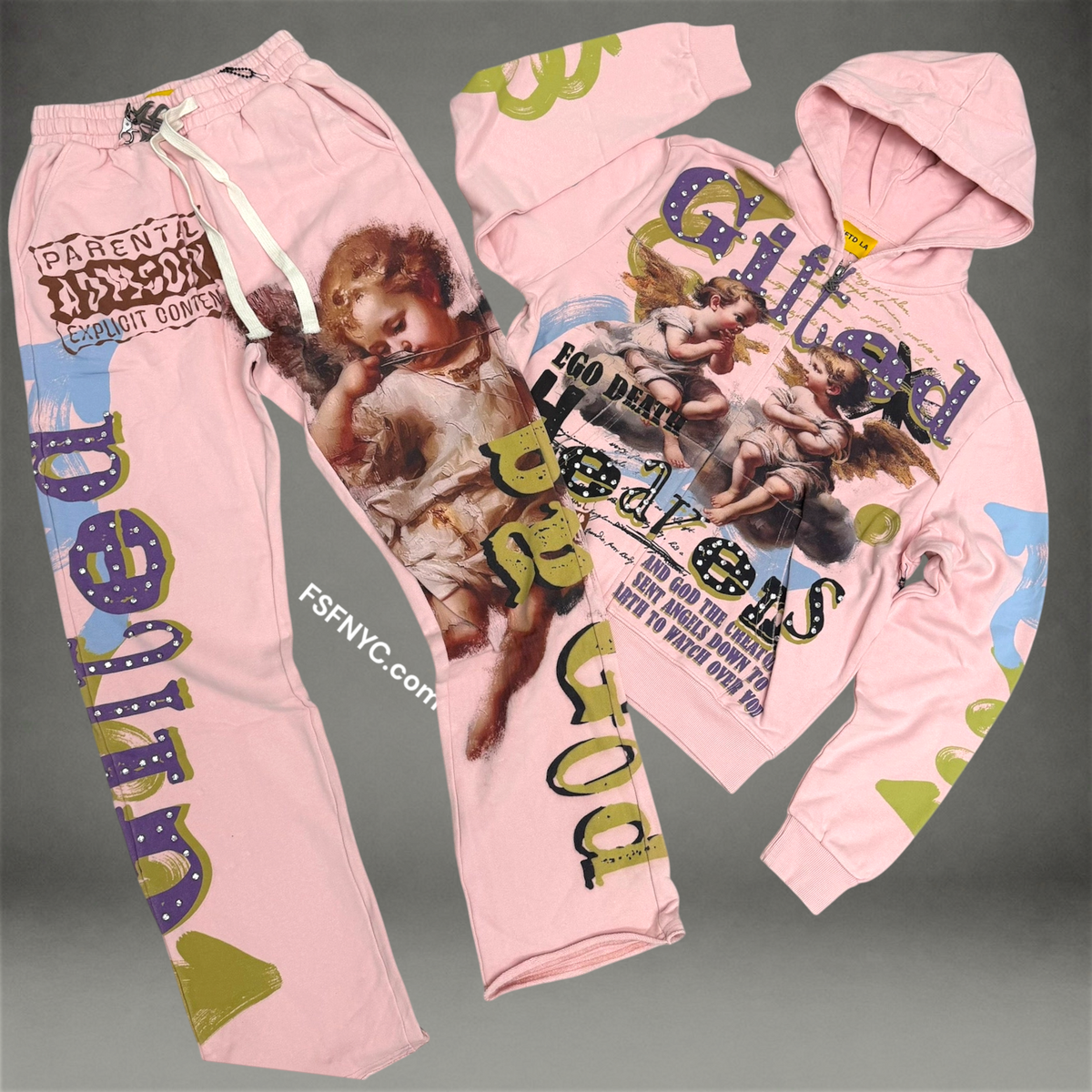 Ego Death Stacked Sweatsuit - Pink