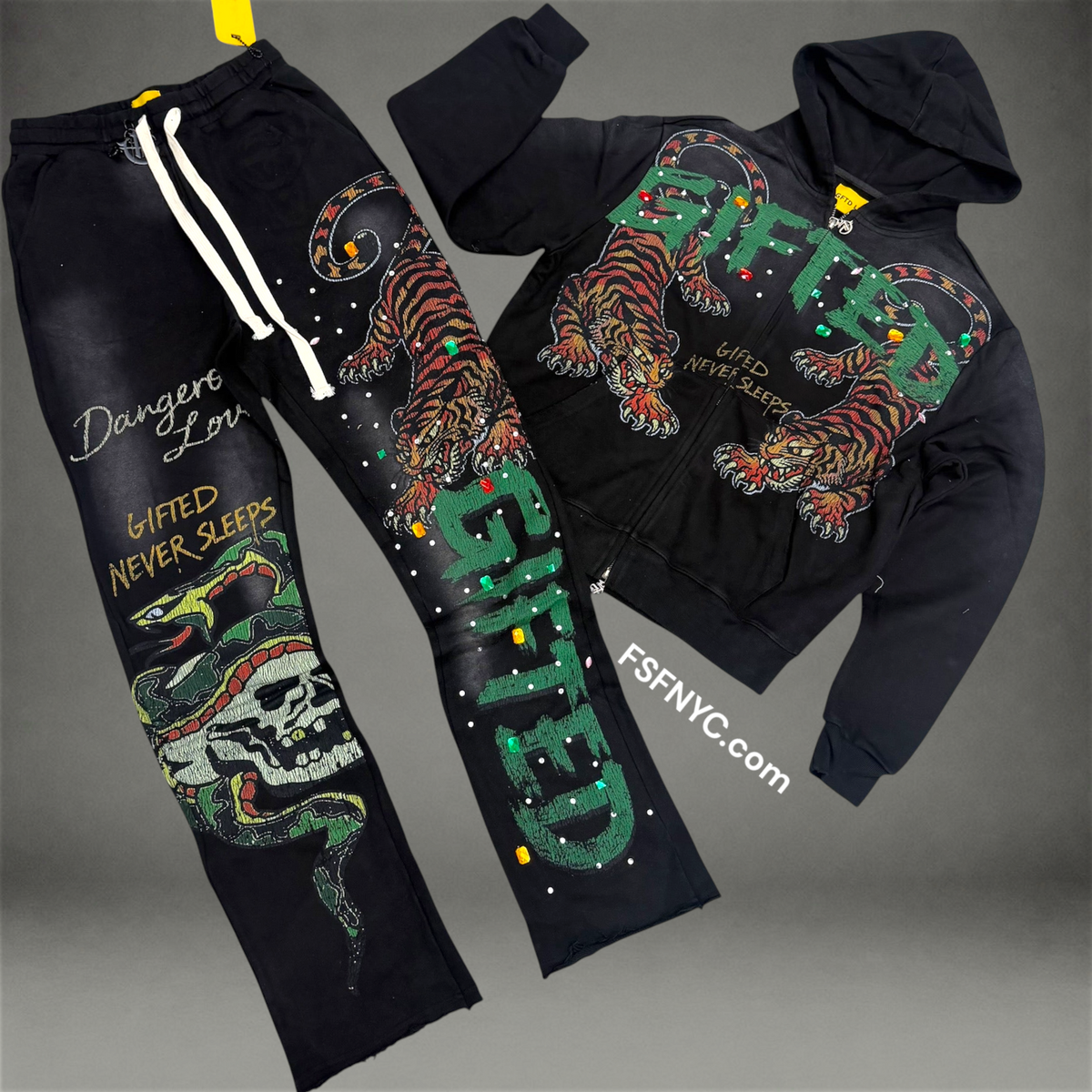 GFTD - Dangerous Love Stacked Sweatsuit - Black