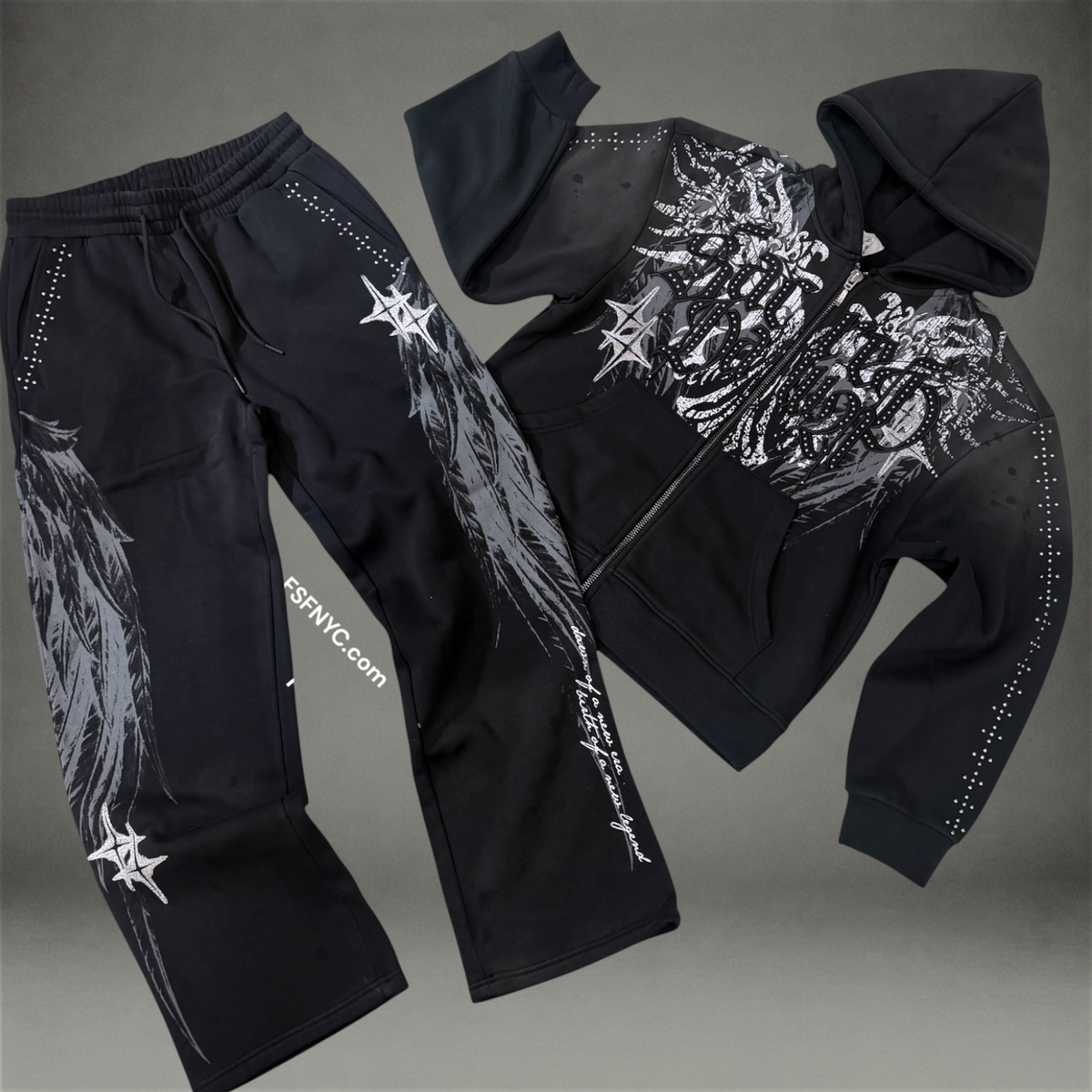 Rise - The Dawn Sweat Suit - Black - F537