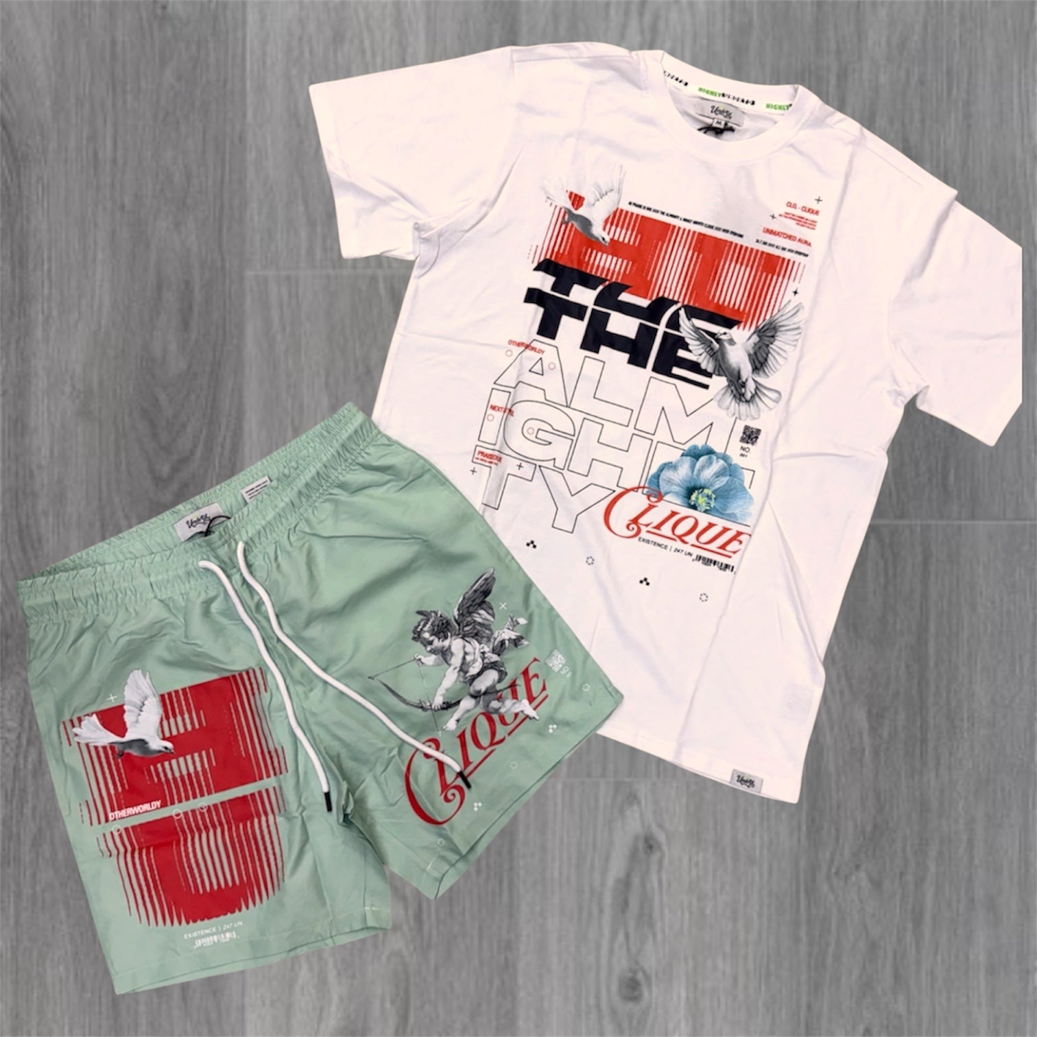 UNDRTD - Short Set - Mighty - White/Mint - 103203