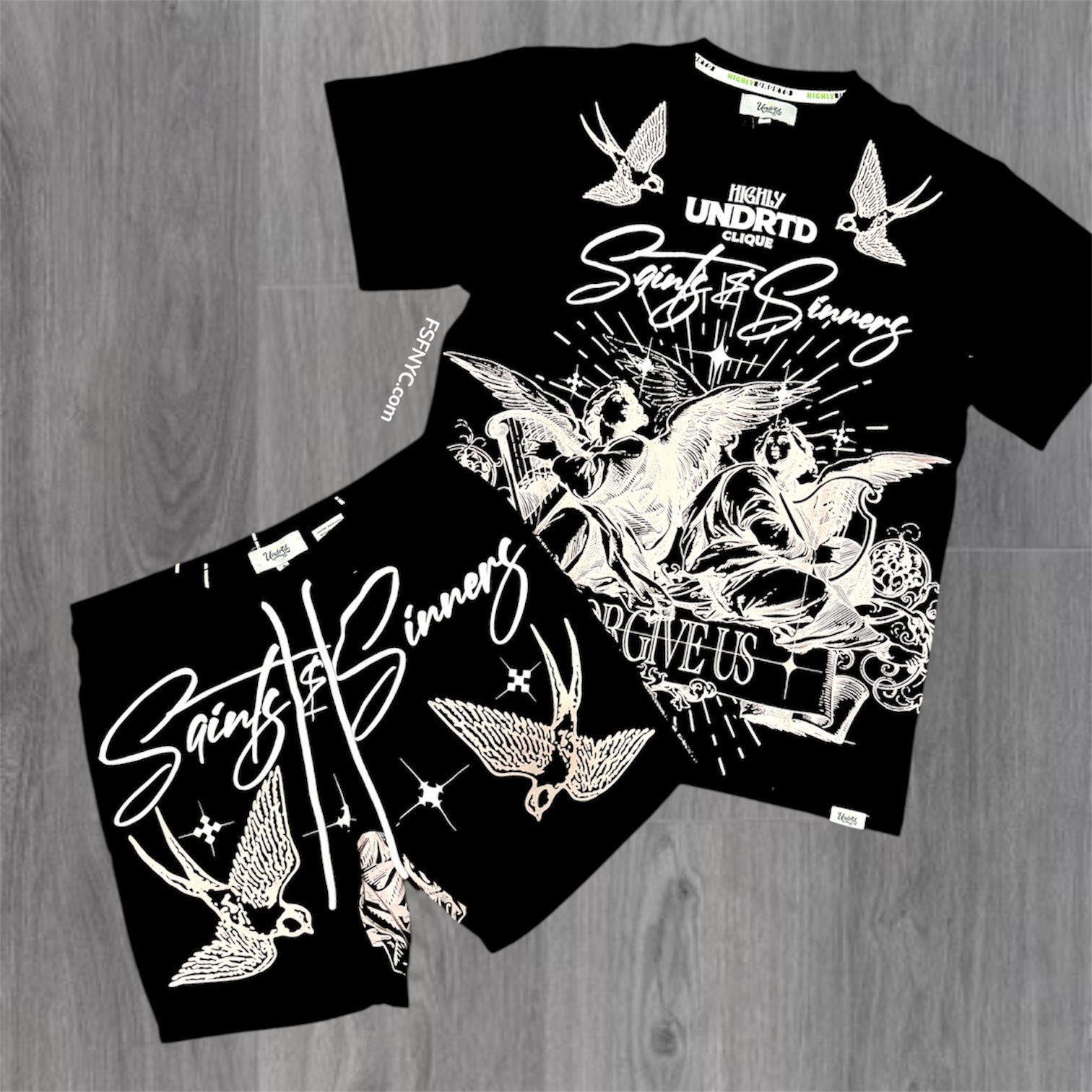 UNDRTD - Short Set -  Saint&Sinners - Black - 104204