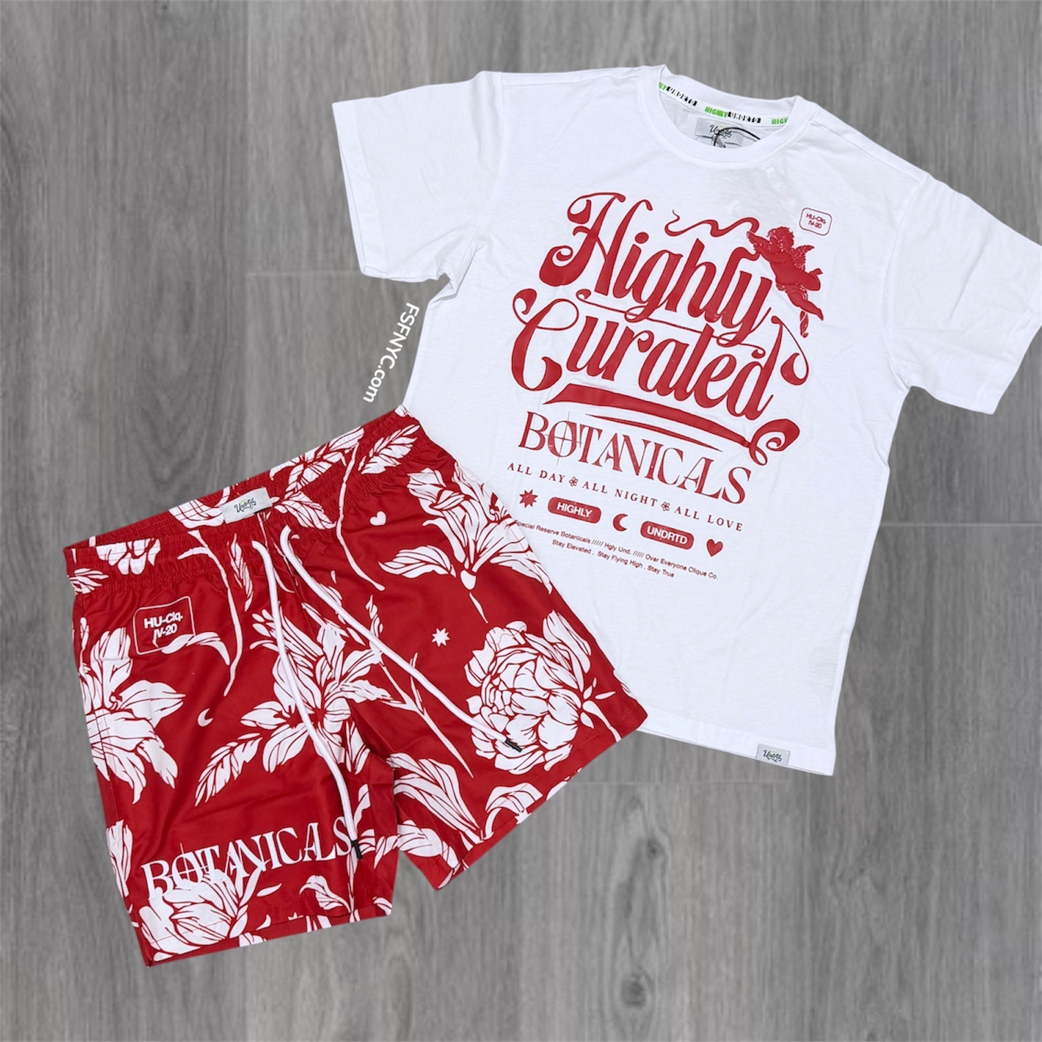 UNDRTD - Short Set -  Puff Angel - white/Red - 102202