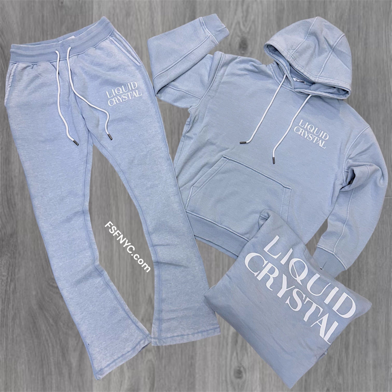 LC - Stacked Mineral Wash liquid Crystal Suit - Arctic Blue  - 9112