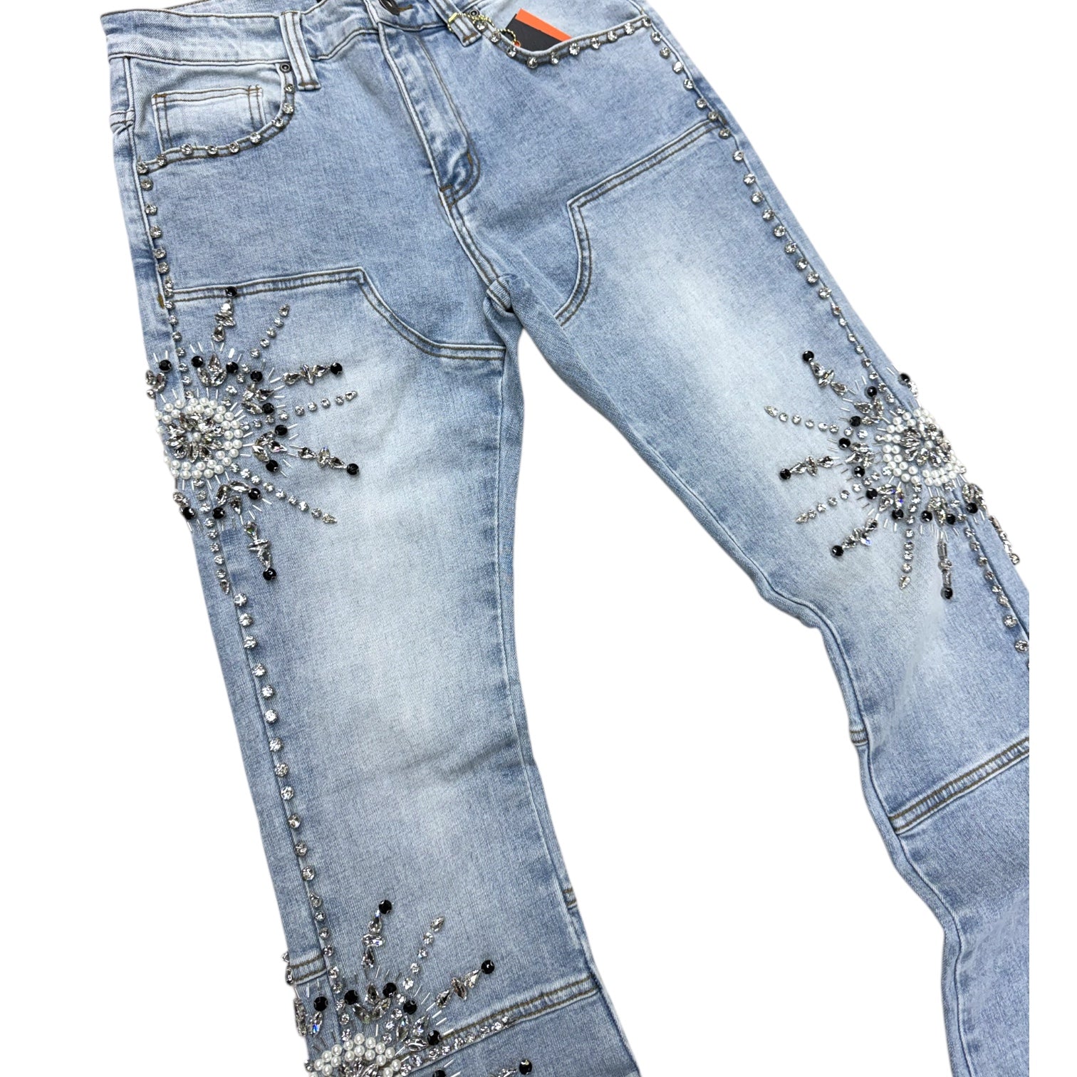 Vicious- Stacked Carpenter Crystal Denim - Light BLUE - VC1015