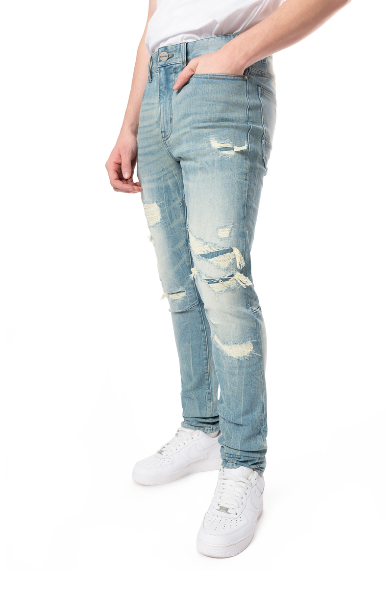 Rise Slim Blue washed Jeans Adonis Blue  24502