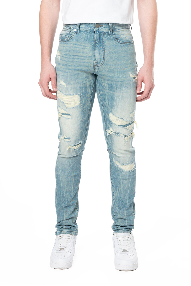 Rise Slim Blue washed Jeans Adonis Blue  24502