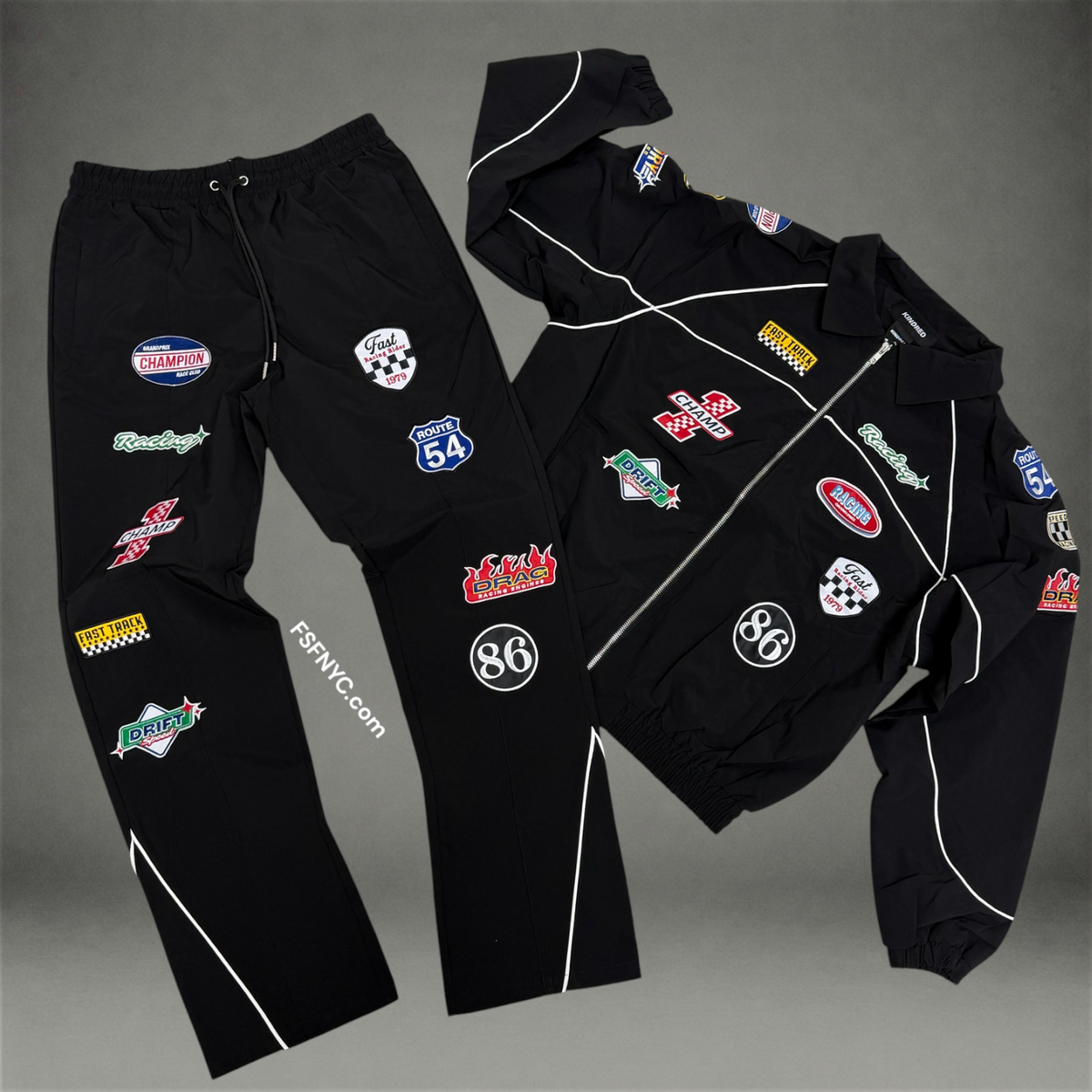 windbreaker Patch work Set - Black/Black - 269T