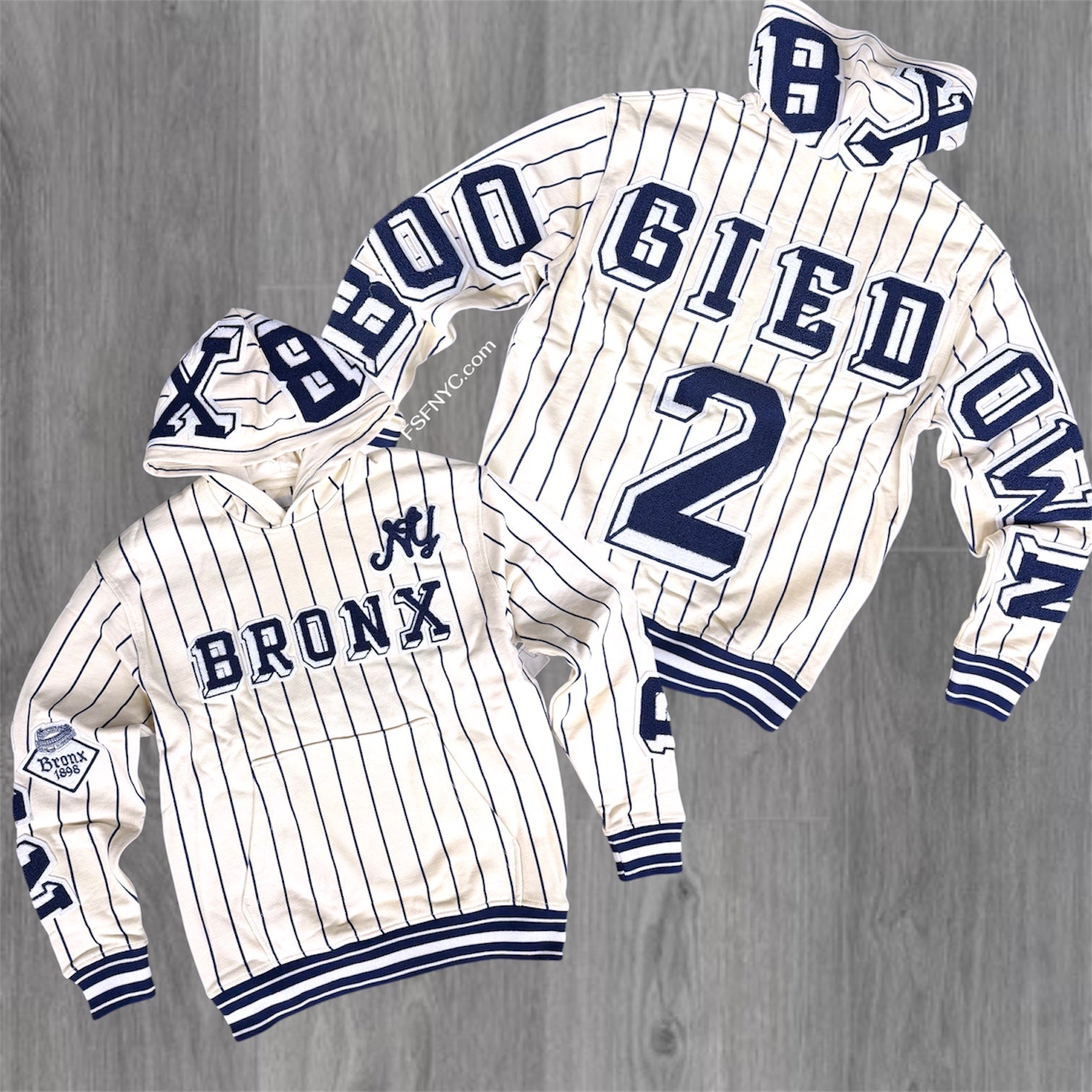 JC - Varsity Hoodie Pinstripe - Cream - 8803H