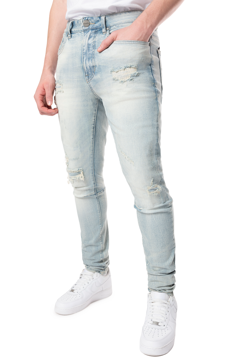 Rise Vintage washed Jeans elm Blue 24101