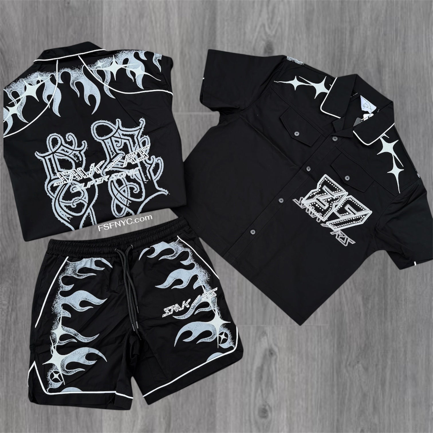 Rise - SET - SUSO Woven Short Set - Black - S490